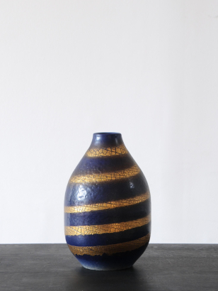 Art Deco Crackled Gold Vase by Jean Besnard