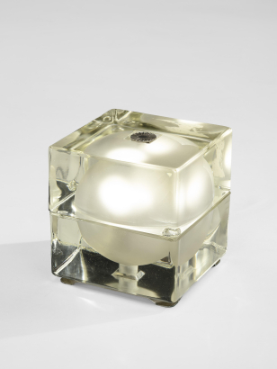 Frosted Inside, Clear Coloured Cubosfera Table Lamp