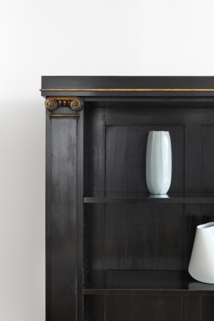 Ebonised and Parcel Gilt Open Bookcase