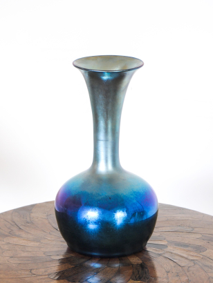 Large Iridescent Lagoon Blue Vase