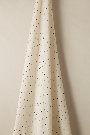 Sheer Linen in Burgundy Spot on Chalk